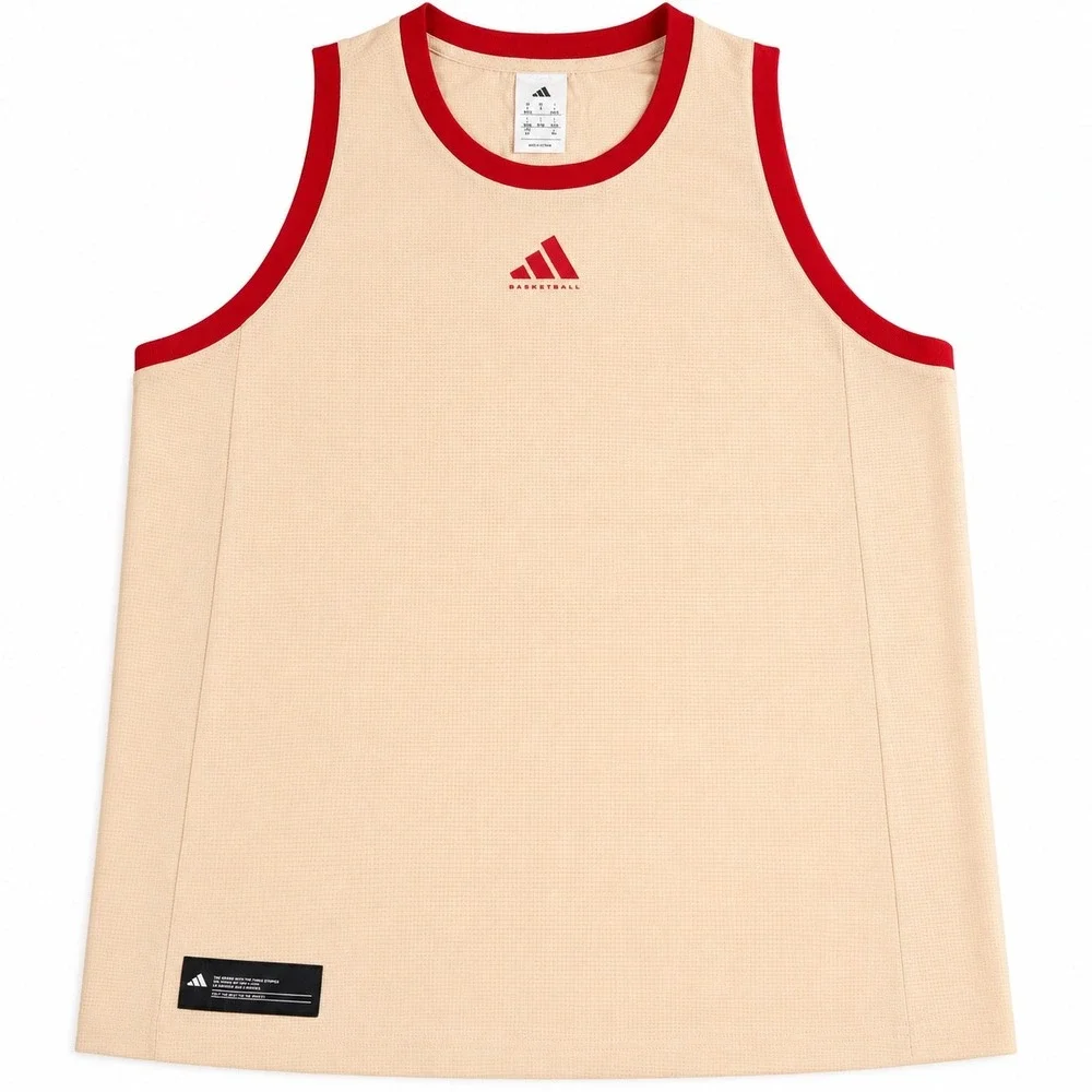 Adidas Basketball Tank Top Tan Red ClimaCool Ripstop Jersey AG6161 Mens Large
